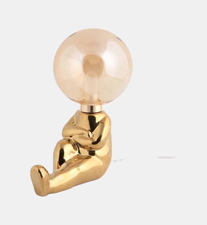 Leitmotiv Joey Ceramic Led Table Lamp, Gold, Packshot View