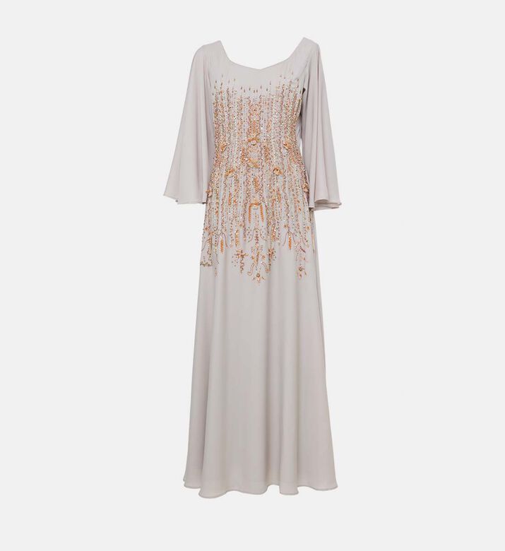 Sequin-embellished Long-sleeve Dress