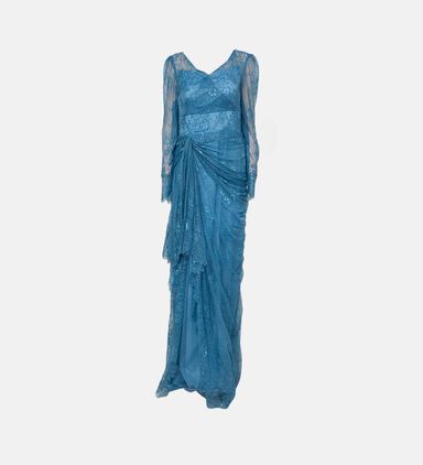 Lace-detailing Side Tie Dress