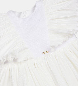 فستان بناتي واسع بتفاصيل مكشكشة