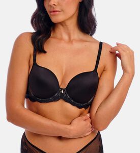 Wacoal Floral-embroidery Regular-fit Bra, Black, 100, G, Model View
