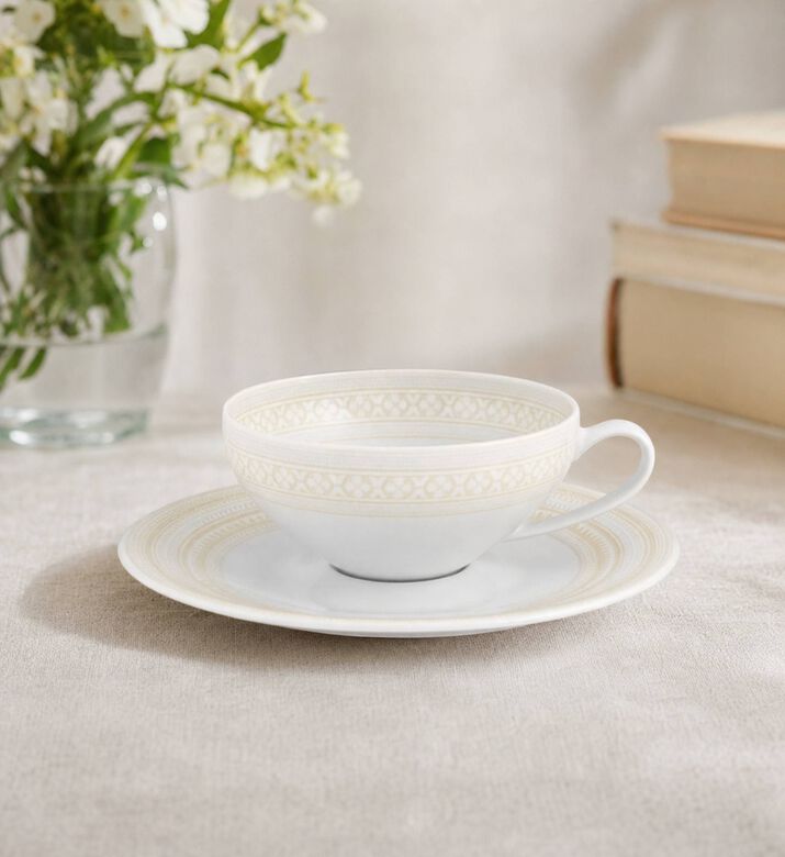 Vista Alegre Ivory Tea Saucer Cup Set, Model View