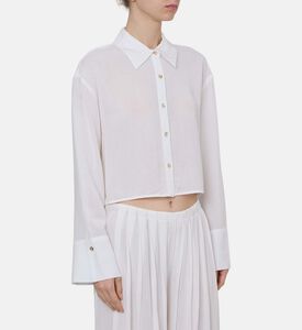 Finely Wide-sleeve Cropped Shirt