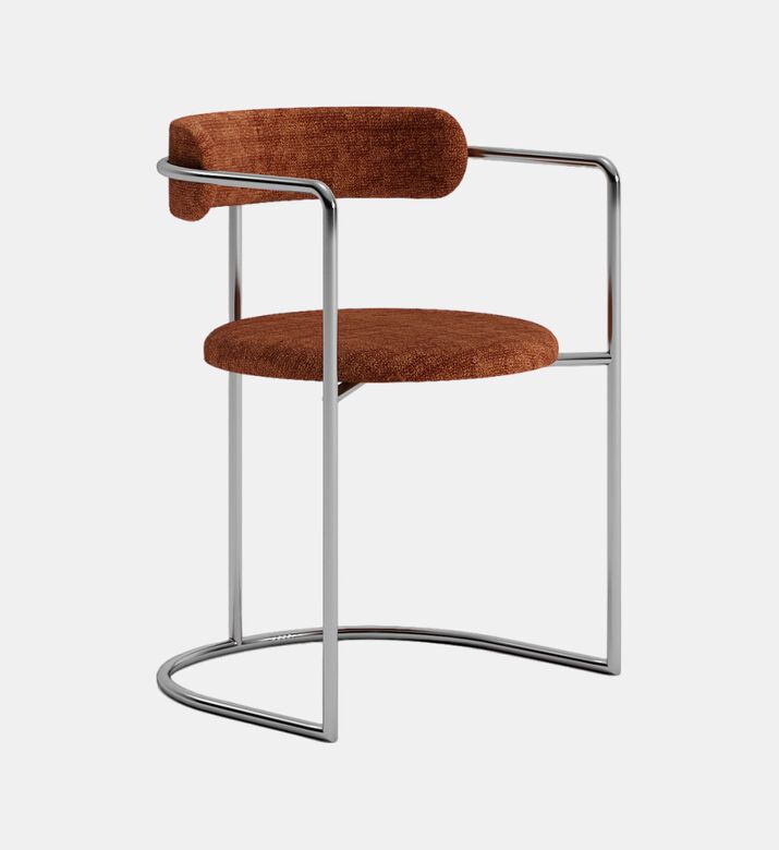 Home Deco and More Stainless Steel Round-seat Chair, Brown, Packshot View Home Deco and More Stainless Steel Round-seat Chair, Brown, Packshot View