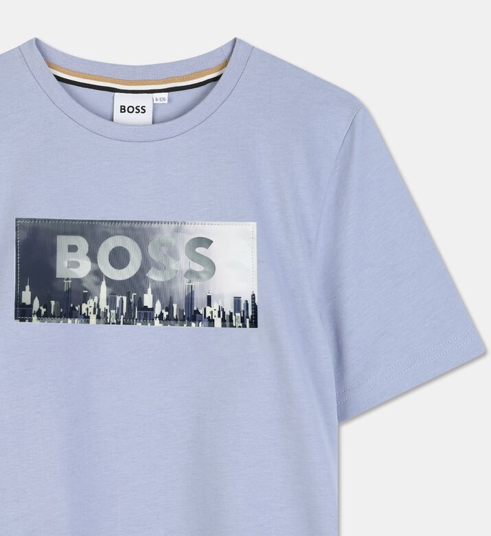 Boss Lenticular Design Jersey T-shirt, Grey, 4y, Packshot View