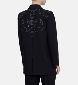 بليزر فيفا بياقة بطية في وتفاصيل بأحجار الراين