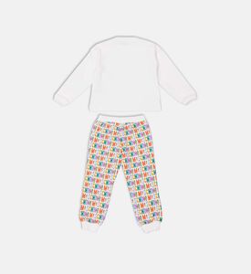 طقم طويل الأكمام بطبعة شعار على كامله