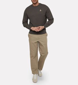 Maison Kitsune Embroidered Cuffed Sleeves Sweatshirt, Model View