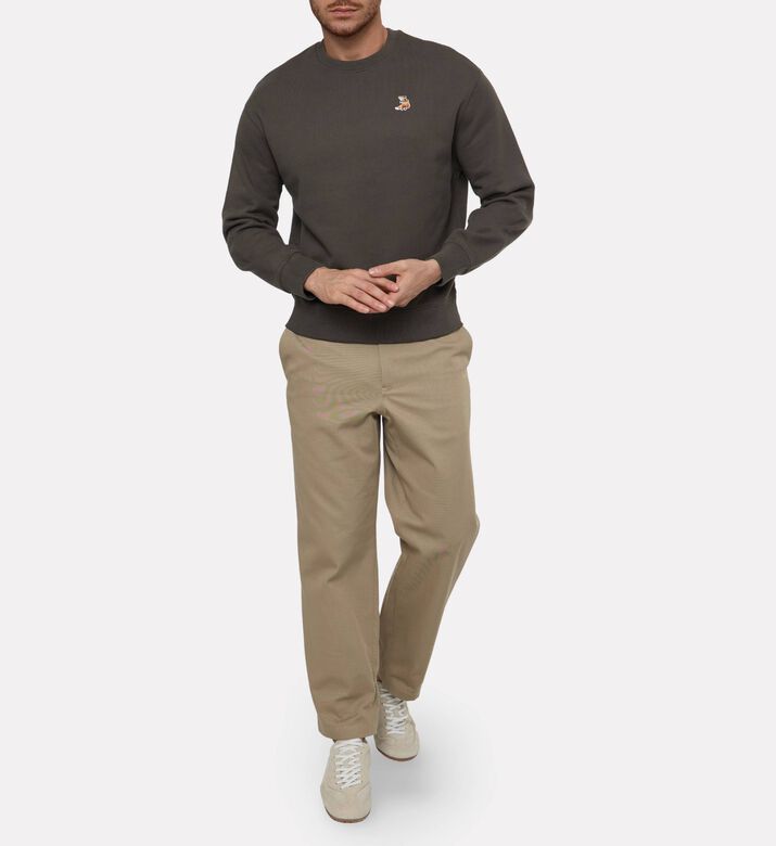 Maison Kitsune Embroidered Cuffed Sleeves Sweatshirt, Model View