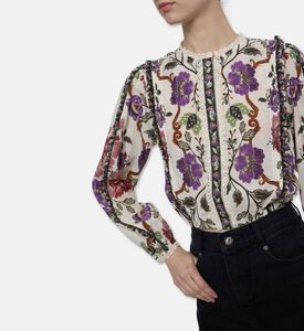 Farm Rio Rococo Floral-print Blouse, Model View