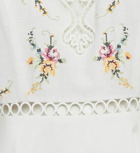 Zimmerman Zimmermann Embroidered Lace Trim Linen Mini Dress, Packshot View