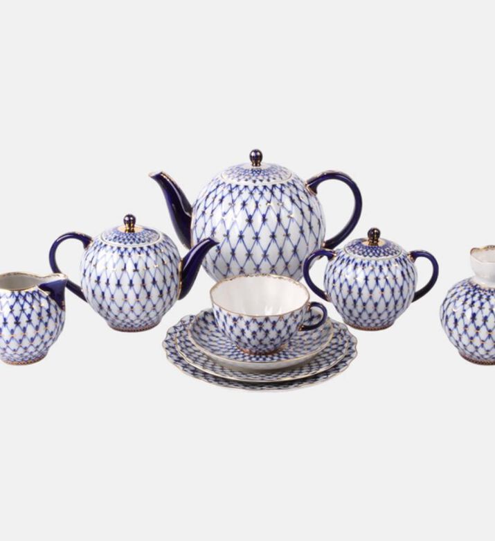 Cobalt Net Tulip Tea Pot Cobalt Net Tulip Tea Pot