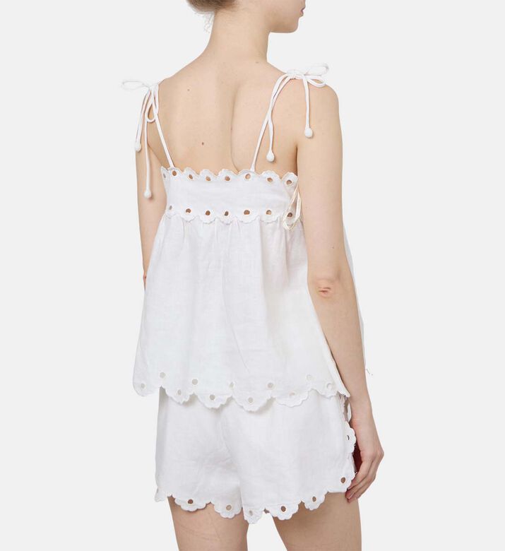 Linen Flowers Richelieu Sleeveless Blouse Linen Flowers Richelieu Sleeveless Blouse