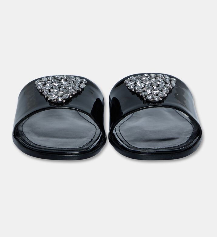 Schutz Glossy Patent Buckle Slide Sandals, Packshot View