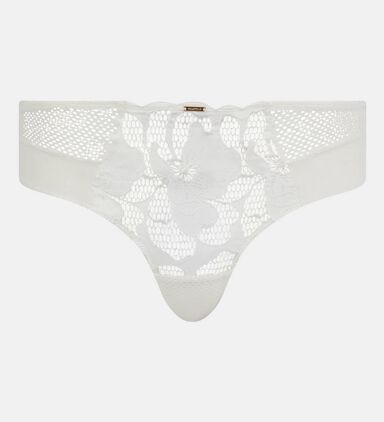 Embroidered Floral Sheer Lace Brief