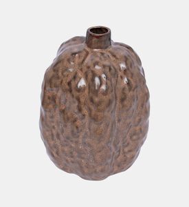 Light and Living Atol Ceramic Eggplant Vase, Camel, 14.5x20.5-cm, Packshot View