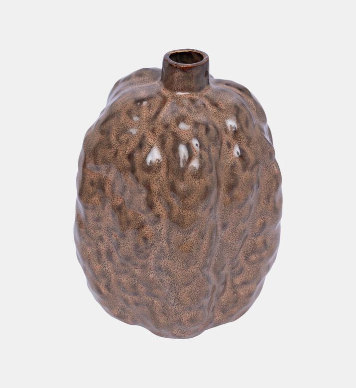 Light and Living Atol Ceramic Eggplant Vase, Camel, 14.5x20.5-cm, Packshot View