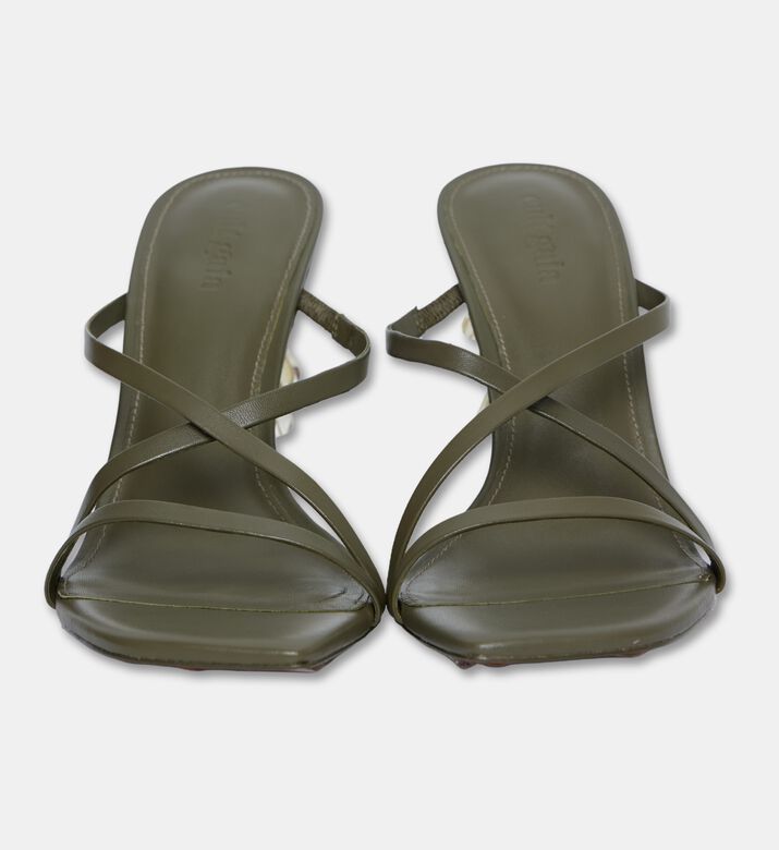 Cult Gaia Sage Sculptural Heel Sandal, Green, Eu-37, Packshot View