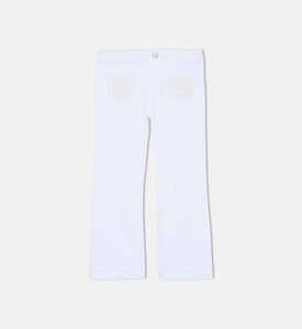 بنطال جينز بنمط واسع بخمسة جيوب للبنات