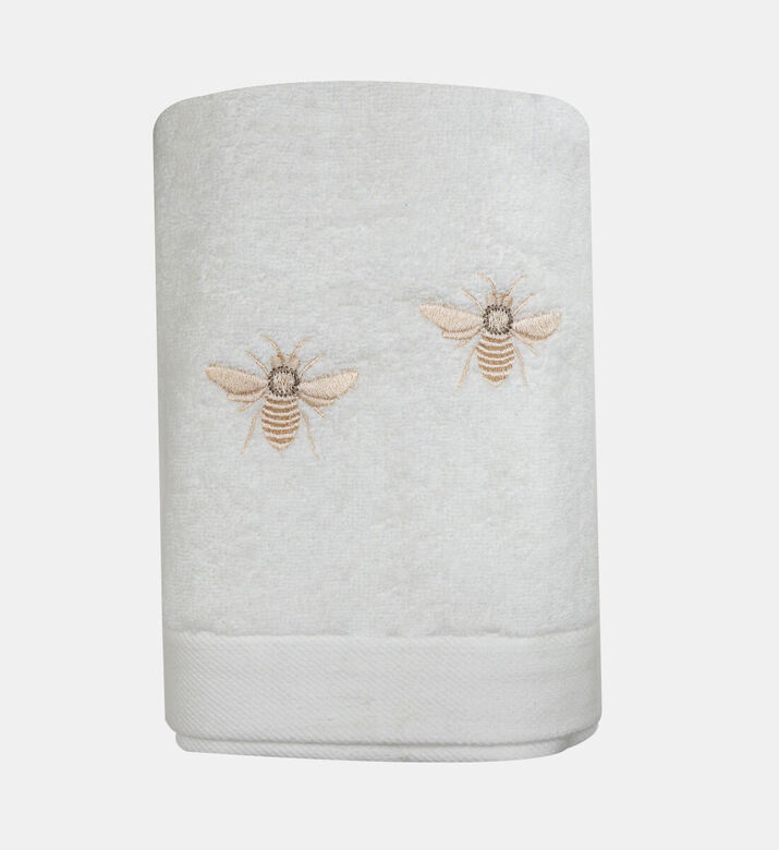 Home Deco and More Bee Cotton Terry Towel, White, 50x100-cm, Packshot View