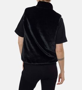 Weill Faux Fur Sleeveless Round Neck Vest, Model View