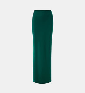 تنورة ساتان انسيابية طويلة