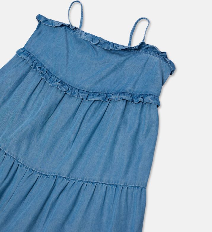 Michael Kors Ruffle-detail Sleeveless Denim Dress, Packshot View