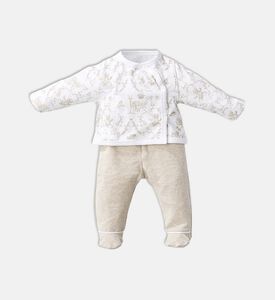 طقم هدية لمولود جديد باللون الذهبي