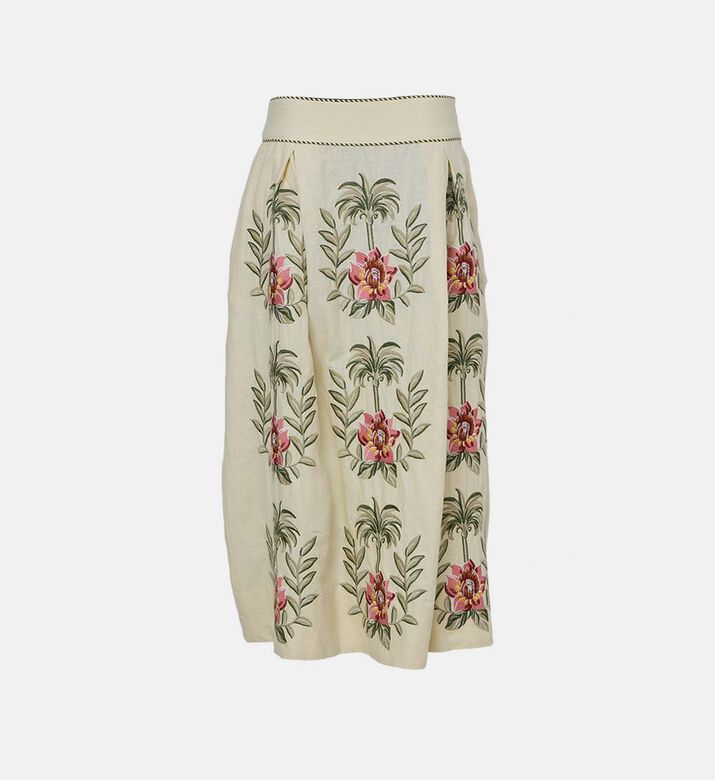 Sand Tropical Floral Embroidered Maxi Skirt Sand Tropical Floral Embroidered Maxi Skirt