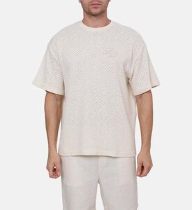 تيشيرت بروس قصير الأكمام مضلع بمربعات