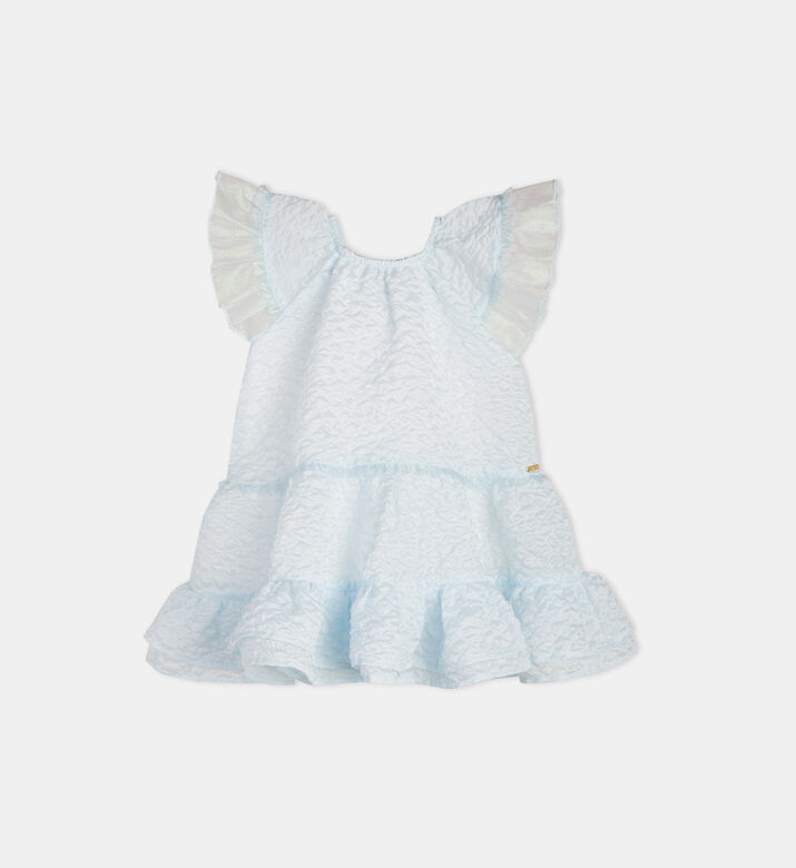 Butterfly Sleeve Embossed Dress