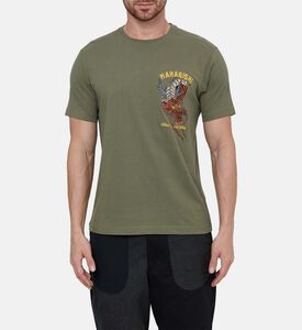 تيشيرت تاور القصير الأكمام بنقشة نمر وتنين