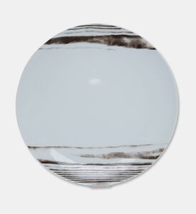 Spal Abstract Stripe Wood Dinner Plate, Packshot View