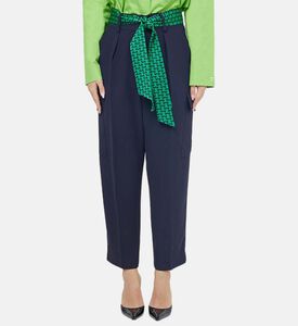 بنطال كريب بحزام قماش من فيليب