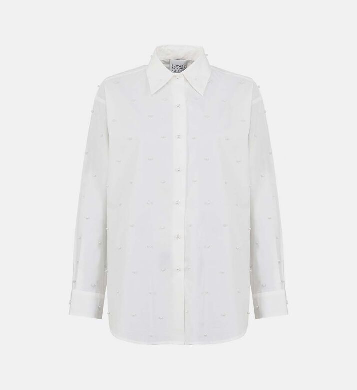 Pearl-embellished Button-down Shirt