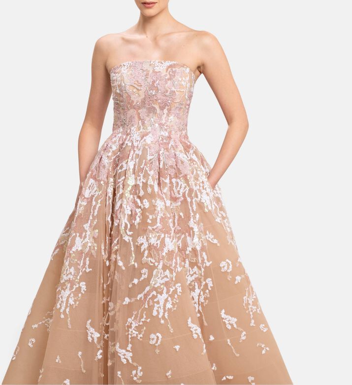 Michael Cinco Long Dress, Model View