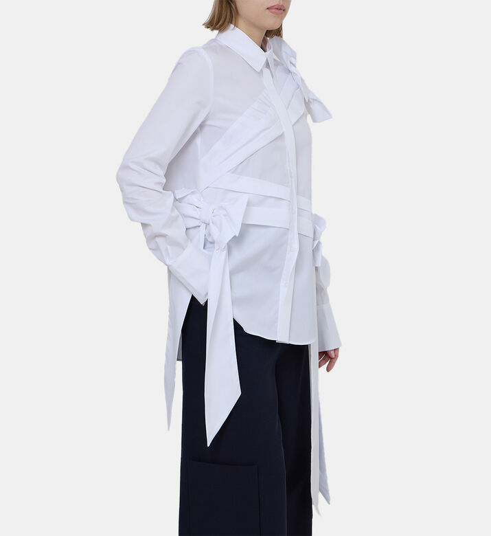 Drape Bow-applique Shirt