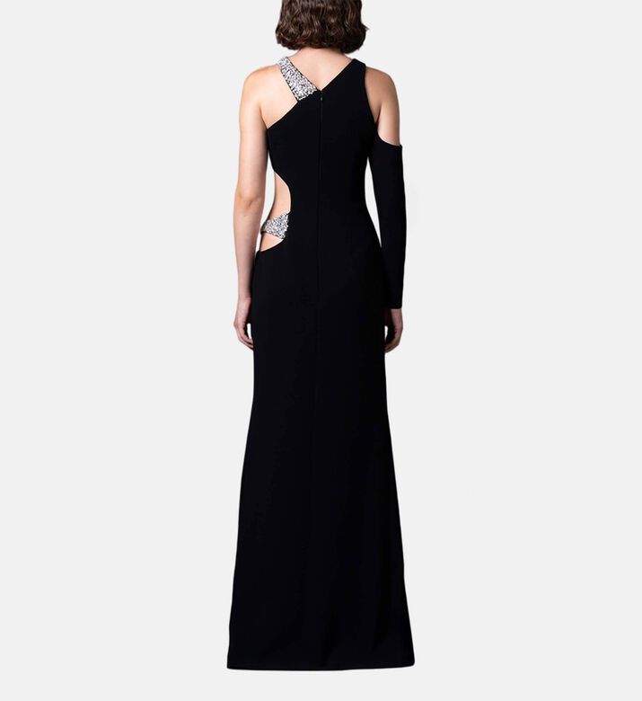 Jean Louis Sabaji Crystal-embellished Cut-out Gown, Model View