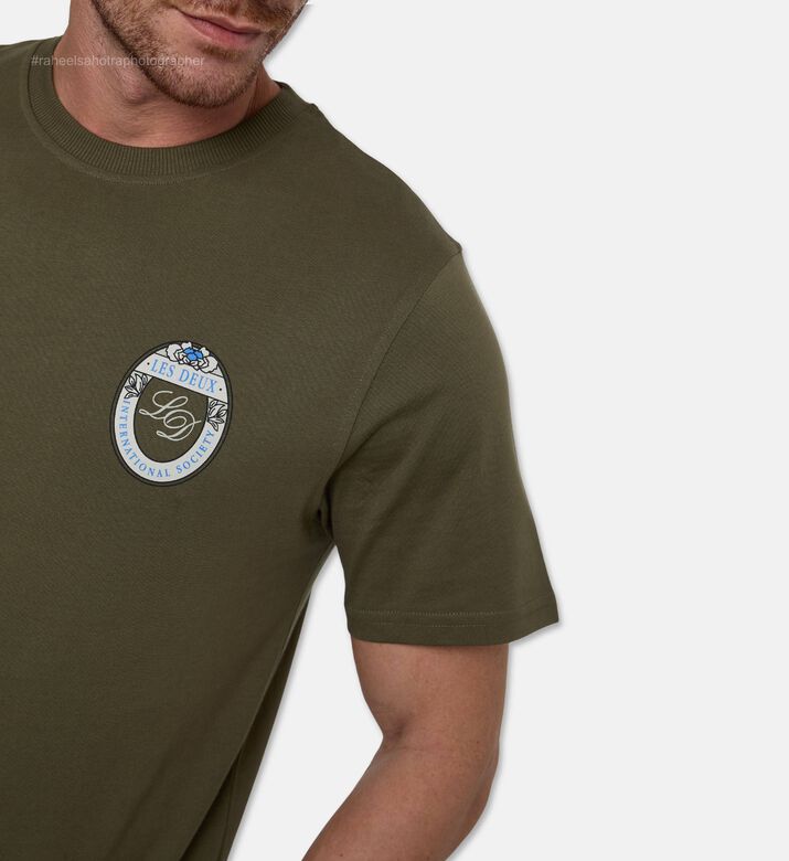 Les Deux Logo-embroidery Straight Hem T-shirt, Model View