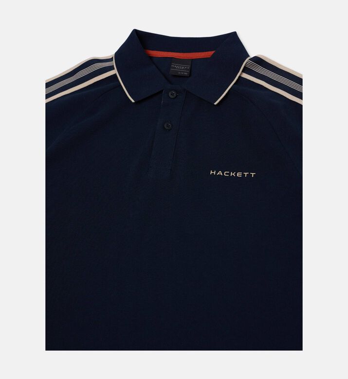 Hackett London Stripe-print Button Placket Polo Shirt, Packshot View