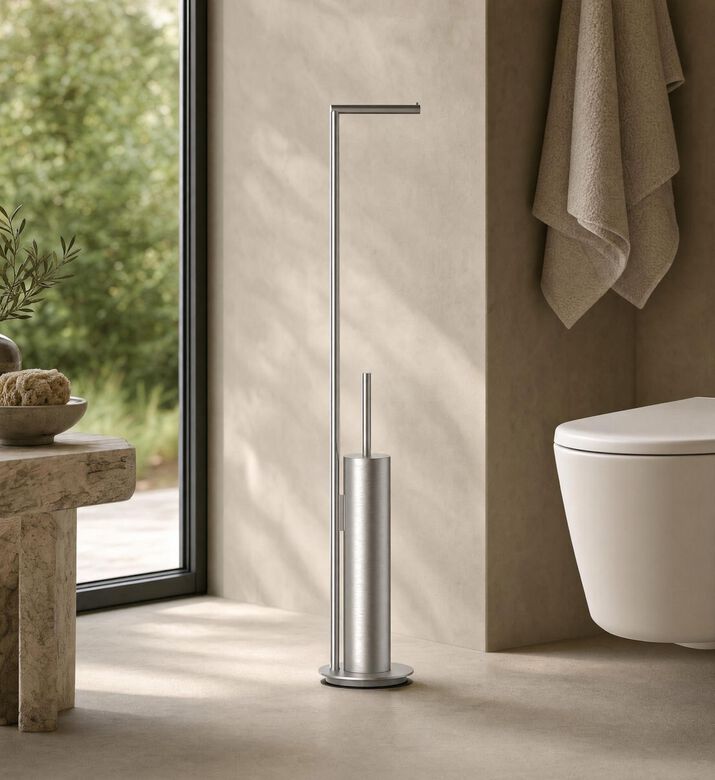 Decor Walther Mikado Toilet Brush Set, Silver, Model View