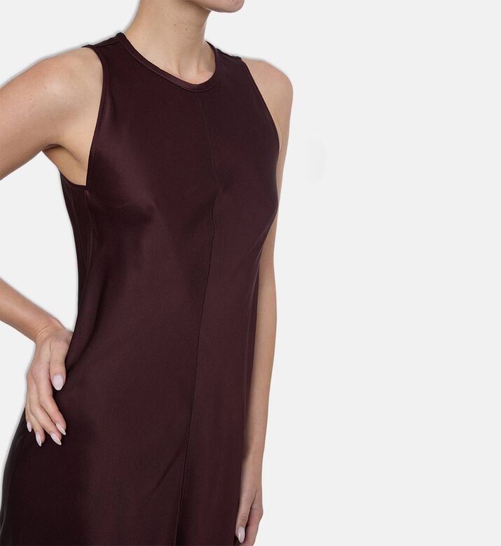 Forte-Forte Sleeveless Round Neck Flared Dress, Model View