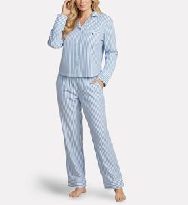 Polo by Ralph Lauren Logo Striped Long-sleeve Pajama Set, Model View