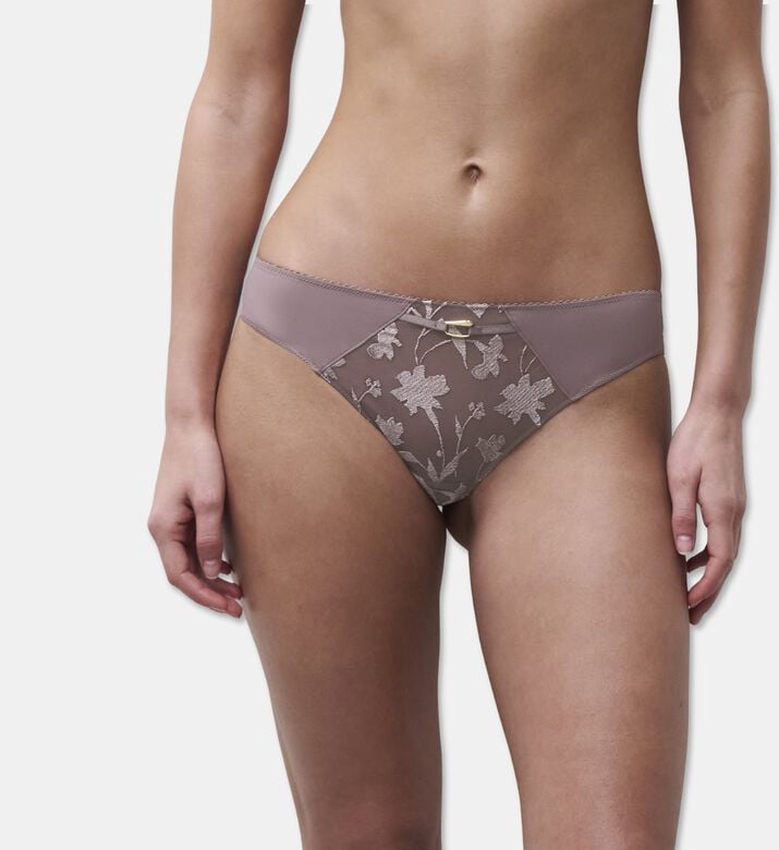 Chantelle Embroidered Tanga Briefs, Model View