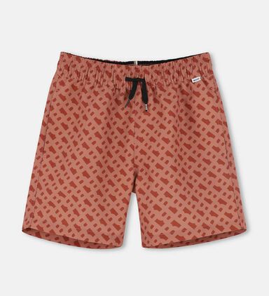 Elastic Waistband All-over Logo-print Shorts