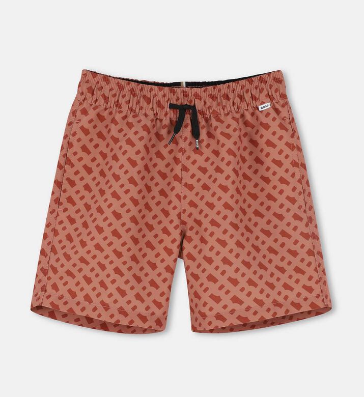 Elastic Waistband All-over Logo-print Shorts