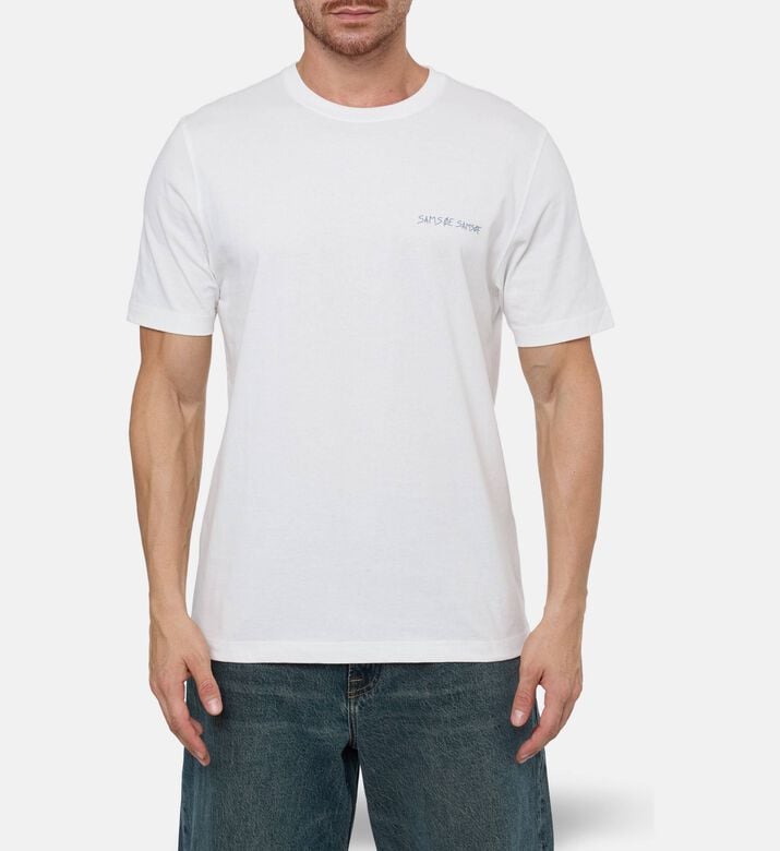 Samsoe Safeast Logo-print Regular-fit T-shirt, Model View