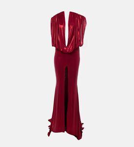 AAVVA Draped Front Slit Sleeveless Gown, Packshot View AAVVA Draped Front Slit Sleeveless Gown, Packshot View