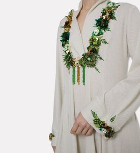 Dalia Al Azem Floral-embellished Pleated Maxi Dress, Model View