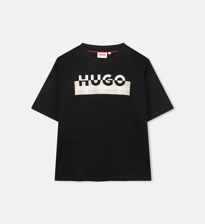 تيشيرت قصير الأكمام فضفاض بطبعة شعار